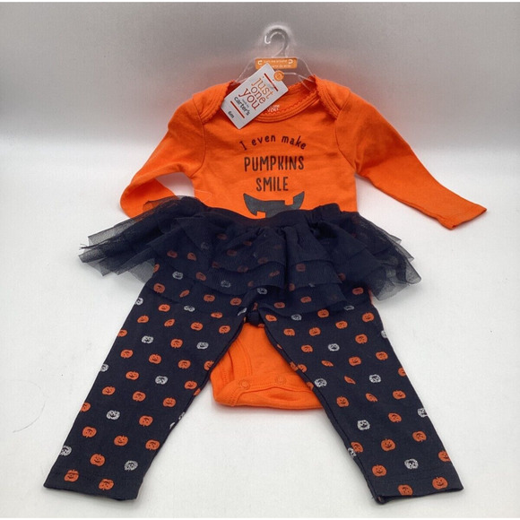 Just One You By Carters 2-Piece Halloween Outfit Make Pumpkins Smile. 6 Months - Picture 1 of 1